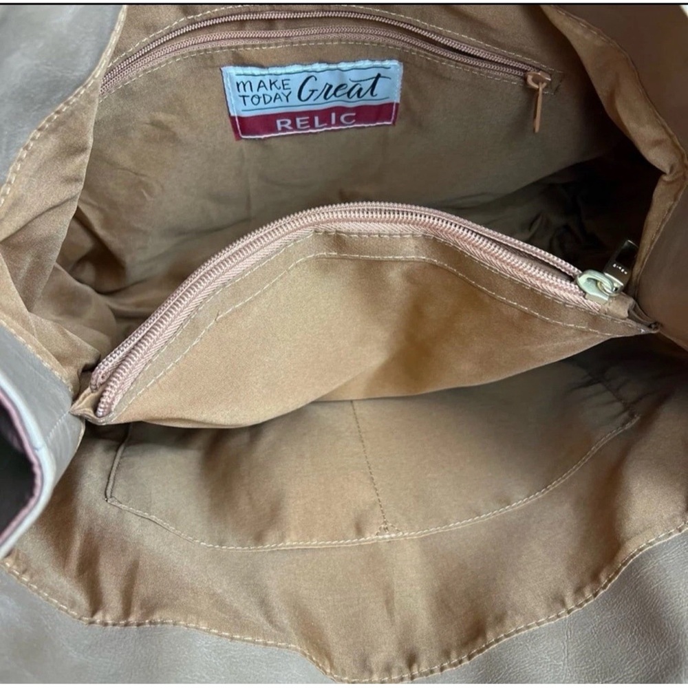 Relic Make Today Great Bag preppyOf Brown Snap Tote Purse Bag - Picture 7 of 11